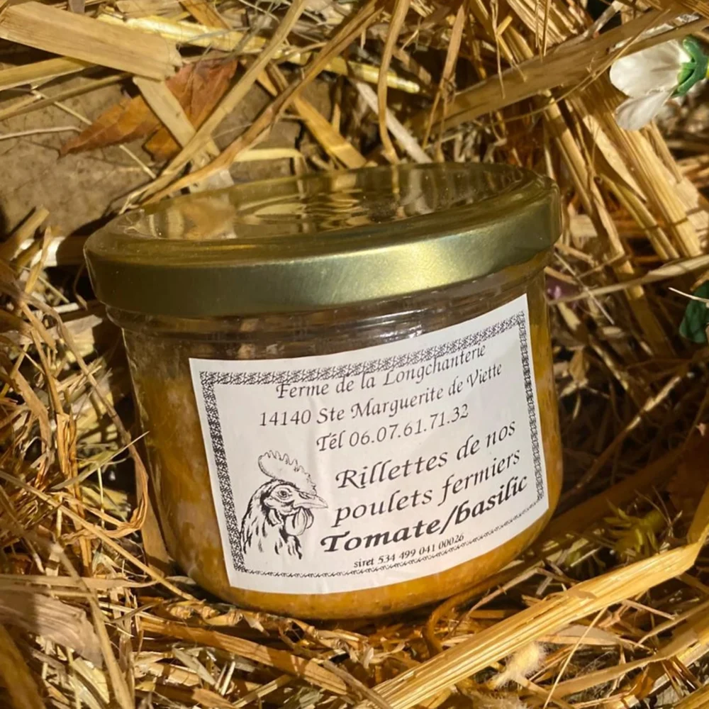 Rillettes de poulet basilic et tomates