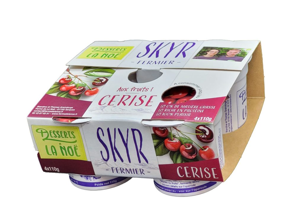 Skyr Fermier fruits Cerise pack de 4 x 110 g